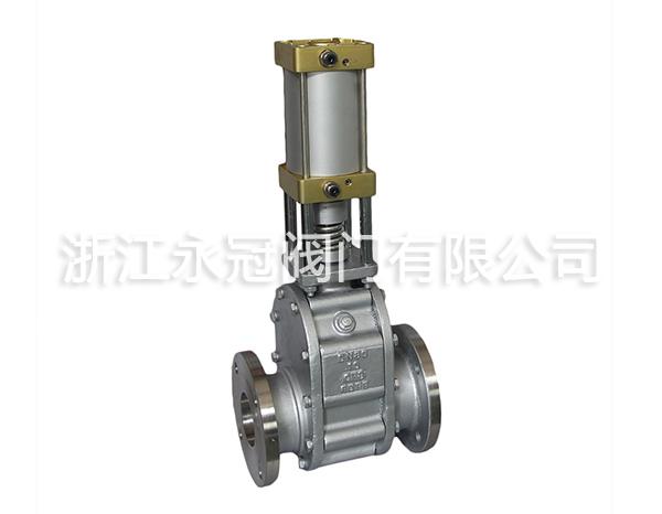 不鏽鋼(gāng)氣動陶瓷雙閘闆(pan)閥Z644TC