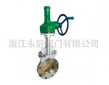 手動傘齒(chǐ)輪不鏽鋼刀閘(zha)閥PZ573W