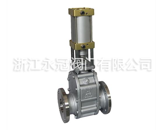 氣動陶瓷雙閘(zha)闆閥 氣動陶瓷(cí)雙閘闆閥
