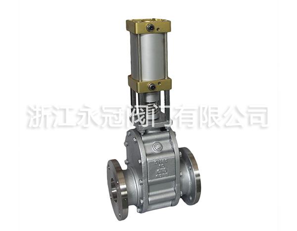 不鏽鋼(gāng)氣動陶瓷雙閘闆(pan)閥Z644TC